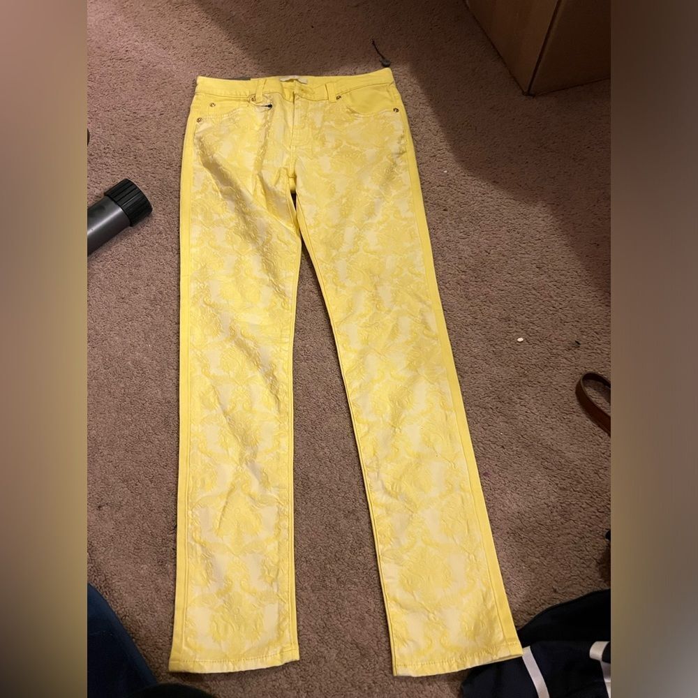 NWT‎ 7 for all mankind yellow skinny jeans 26